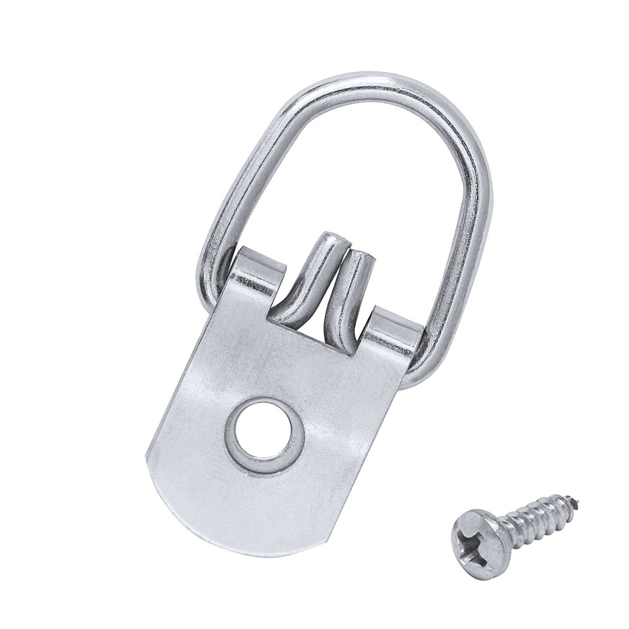 Framer Supply Heavy Duty 1 Hole Steel D-Ring Picture Hangers & #6 1/2" Pan Head Philips Screws, 200 Pack